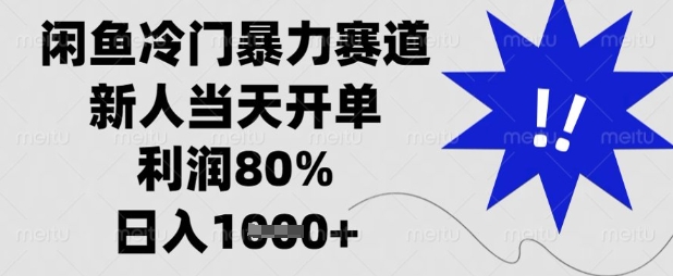 闲鱼冷门暴力赛道，新人当天开单，利润80%，日入数张【揭秘】-一品创网