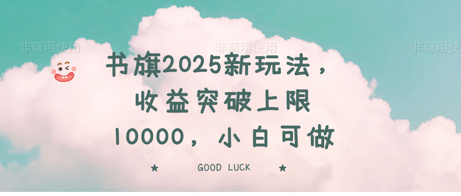 书旗2025新玩法，收益突破上限10000，小白可做-一品创网