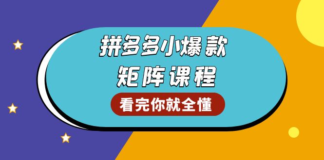 拼多多爆款矩阵课程：教你测出店铺爆款，优化销量，提升GMV，打造爆款群-一品创网