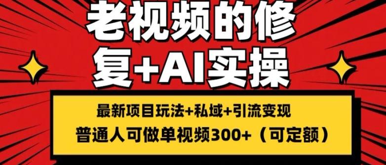 修复老视频的玩法，搬砖+引流的变现(可持久)，单条收益300+【揭秘】-一品创网