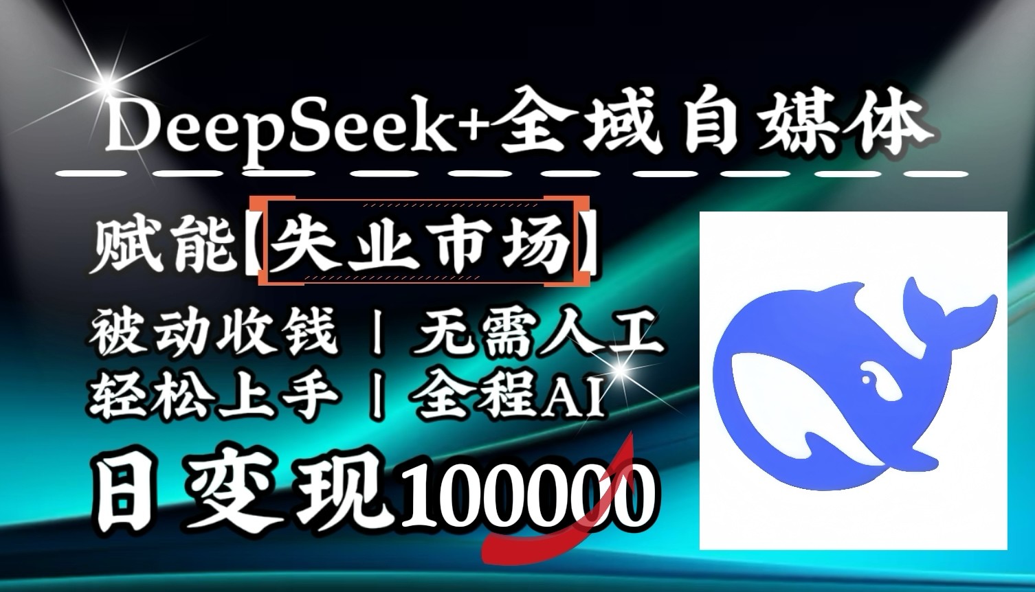 降维打击，DeepSeek+失业市场，全自动操作，结合人人刚需，单月利润轻松破100000＋-一品创网