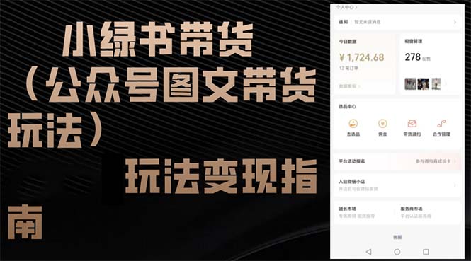 小绿书带货(公众号图文带货玩法-一品创网