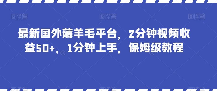 最新国外薅羊毛平台，2分钟视频收益50+，1分钟上手，保姆级教程【揭秘】-一品创网