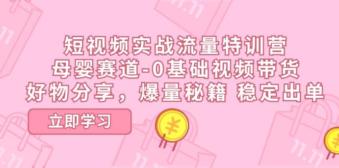 短视频实战流量特训营，母婴赛道-0基础带货，好物分享，爆量秘籍 稳定出单-一品创网