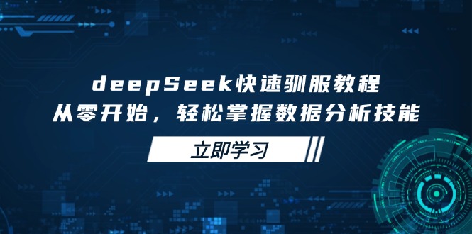 deepSeek快速驯服教程，从零开始，轻松掌握数据分析技能-一品创网
