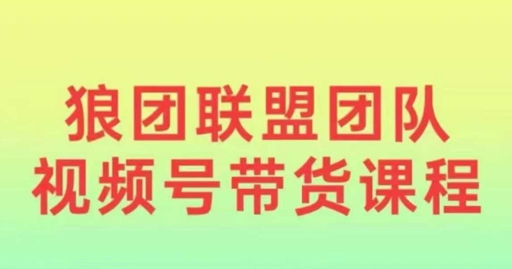 狼团联盟2024视频号带货，0基础小白快速入局视频号-一品创网