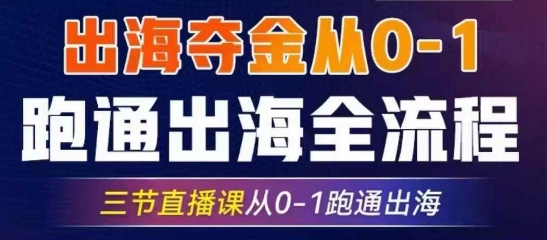 2025出海夺金从0-1跑通出海全流程，三节直播课从0-1跑通出海，教你用AI跑通全流程-一品创网