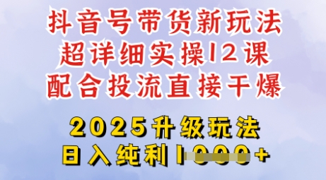 2025全新升级抖音带货玩法，一天纯利四位数，从剪辑到选品再到发布投流，超详细玩法揭秘-一品创网