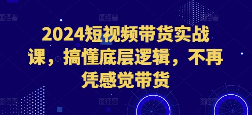 2024短视频带货实战课，搞懂底层逻辑，不再凭感觉带货-一品创网