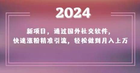 2024新项目，通过国外社交软件，快速涨粉精准引流，轻松做到月入上万【揭秘】-一品创网
