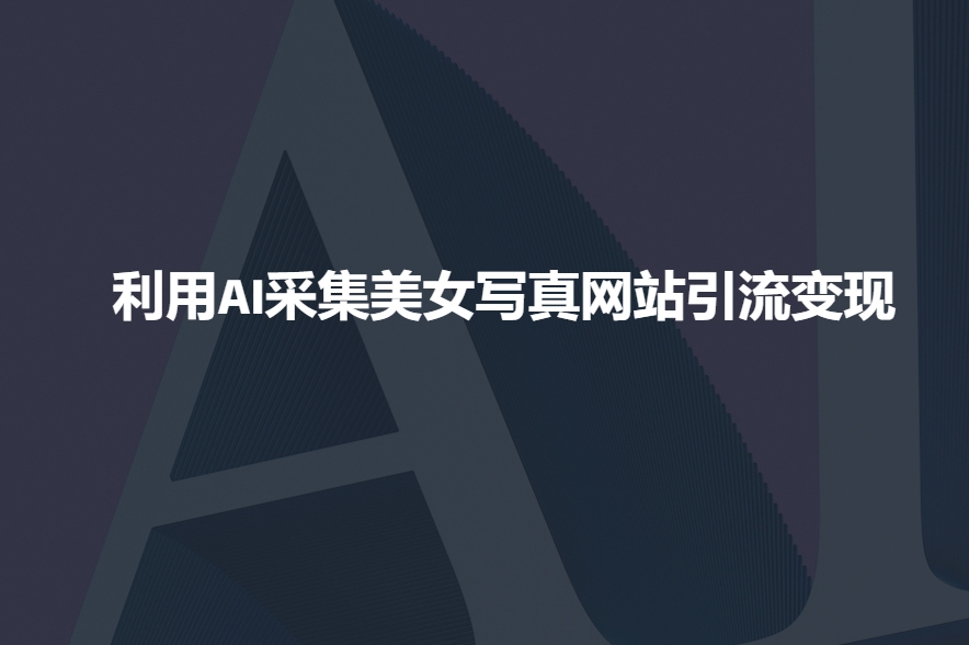 利用AI采集美女写真网站引流变现，引流嘎嘎的-一品创网