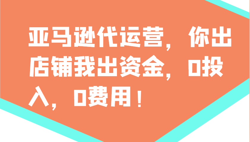 亚马逊代运营，你出店铺我出资金，0投入，0费用，无责任每天300分红，赢亏我承担-一品创网