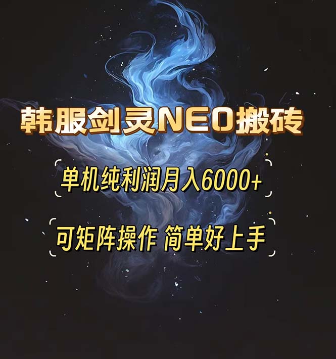 韩服剑灵NEO搬砖攻略，单机纯利润月入6000+ 可矩阵操作，简单好上手。-一品创网