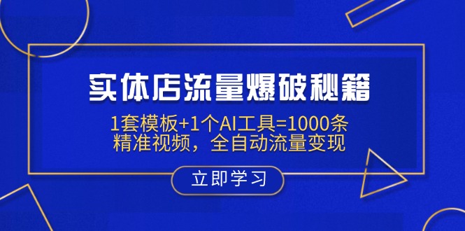 实体店流量爆破秘籍：1套模板+1个AI工具=1000条精准视频，全自动流量变现-一品创网