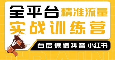 全平台精准流量实战训练营，百度微信抖音小红书SEO引流教程-一品创网