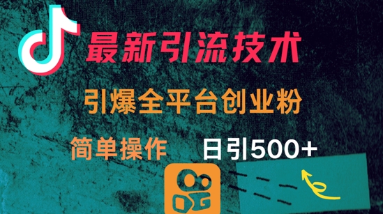 最新引流方法，引爆全平台的一个创业粉，简单操作日引300+-一品创网