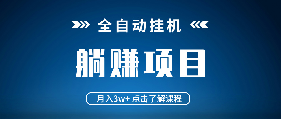 全自动挂机项目 月入3w+ 真正躺平项目 不吃电脑配置 当天见收益-一品创网
