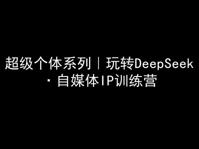 超级个体系列，玩转DeepSeek·自媒体IP训练营，deepseek教程-一品创网